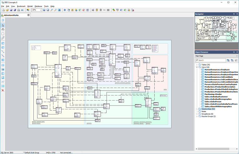 Database designer and query tool